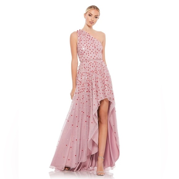 Mac Duggal 10825 NWT One Shoulder Paillettes Dress - Picture 1 of 8